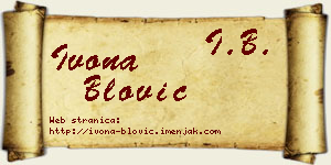 Ivona Blović vizit kartica